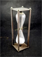 Vintage 10" Brass Hour Glass Timer