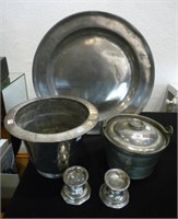 Five 18th/19th C pieces of pewter