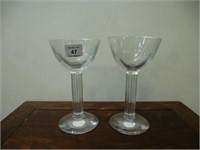 Pair of Baccarat Lyra white wine glasses