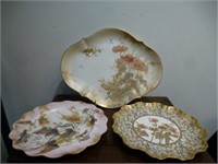 Doulton Burslem porcelain platter and two plates