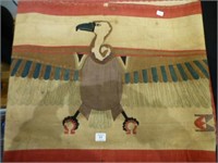 Egyptian Revival applique wall hanging