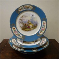 Two plates and a tazza in the Sevres manner