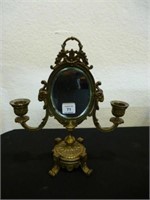 Bronze candle lit vanity mirror