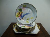 Noritake lustre tray with seven plates