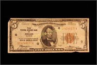 Federal Reserve Bank $5 Note