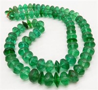 VENETIAN Emerald Vaseline Glass Trade Beads