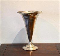 American silver trumpet vase