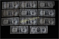$5, and Ten $1 Silver Certificates