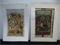 Two unframed Persian paintings on paper