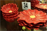 FOUR PETAL PLATES 8 IN AND FOUR PETAL BOWLS 5 IN