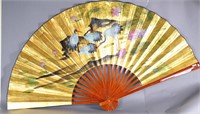 Large Chinese Watercolour Fan Painting
