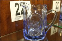 BLUE GLASS NURSERY RHYME PITCHER 5 IN BY TIARA