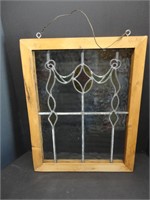 A- LEAD AND WOOD FRAMED WINDOW
