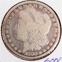 Coin 1880-CC Morgan Silver Dollar In Good
