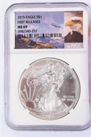 Coin 2015 Silver Eagle Certified NGC MS69