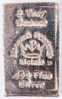 Coin 3 Troy Ounce .999 Silver Monarch Bar