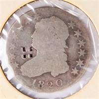 Coin 1820-P Bust Quarter in Fair Key Date