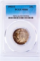 Coin 1953-S Washington Quarter PCGS MS66