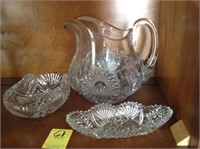 Pitcher, Cut Glass Dishes, Candy Dish, Compote