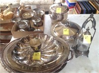 Miscellaneous Silverplate Trays, Coasters, Ice