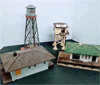 Plastic Train Station, Water Tower, Watch Tower