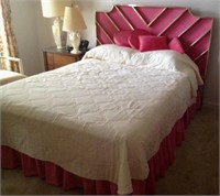Double Bed with with Removable Fabric Headboard,