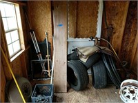 Contents Of Storage Shed Tires Wheels Door