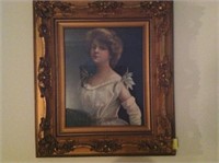 Victorian Portrait in Ornate Frame 28" x 31"