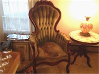 Mahogany Rose Carved Victorian Style Chairs