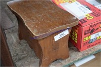 Small Wooden Stool With Flip Open Top