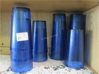 10 Blue Plastic Water/Tea Tumblers