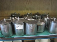 12 Small Tea Pots Stainless Single Service