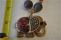 Antique Asian Elephant Pendant Necklace