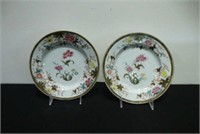 Pr of Chinese famille rose export porcelain plates
