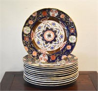 Twelve Ironstone Imari palette plates