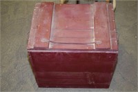 ANTIQUE RED WOOD CRATE ! AR