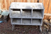 VINTAGE CUBBY HOLE CABINET ! OS