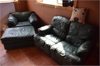 LEATHER LOVE SEAT & CHAIR ! KT