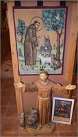 ST FRANCIS ASSISI STATUE & COLLECTION ! HL