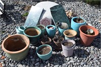 STONE SLAB & FLOWER  POT COLLECTION ! OS