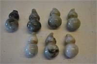 7 Antique Carved Stone Gourd Pendants