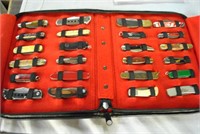 24 Vintage Pocket Knives & Leather Case