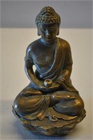 Antique Carved Brass Buddha Sculpture