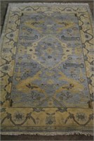 Indo-Oushak Hand Knotted Rug 4 x 6