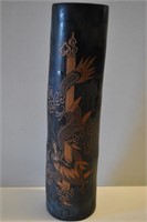 Antique Asian Bamboo Vase 20" High