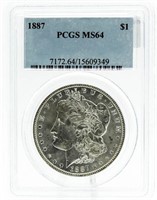 1887 MS64 Morgan Silver Dollar