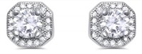 Cushion Cut 2.00 ct White Topaz Earrings