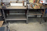 Solid Steel Work Table with 4" Vise & Pipe Vise