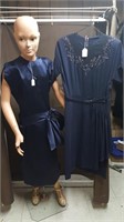 Adrian Silk Satin Navy dress & Black Crepe dress