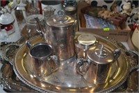 Silver Tea Set w/ Serving Tray